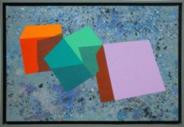 Three Cubes on Blue-Gray, 1988 