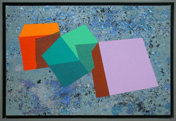 Three Cubes on Blue-Gray, 1988
