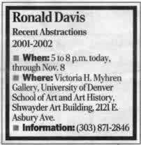 Ronald Davis at Denver University